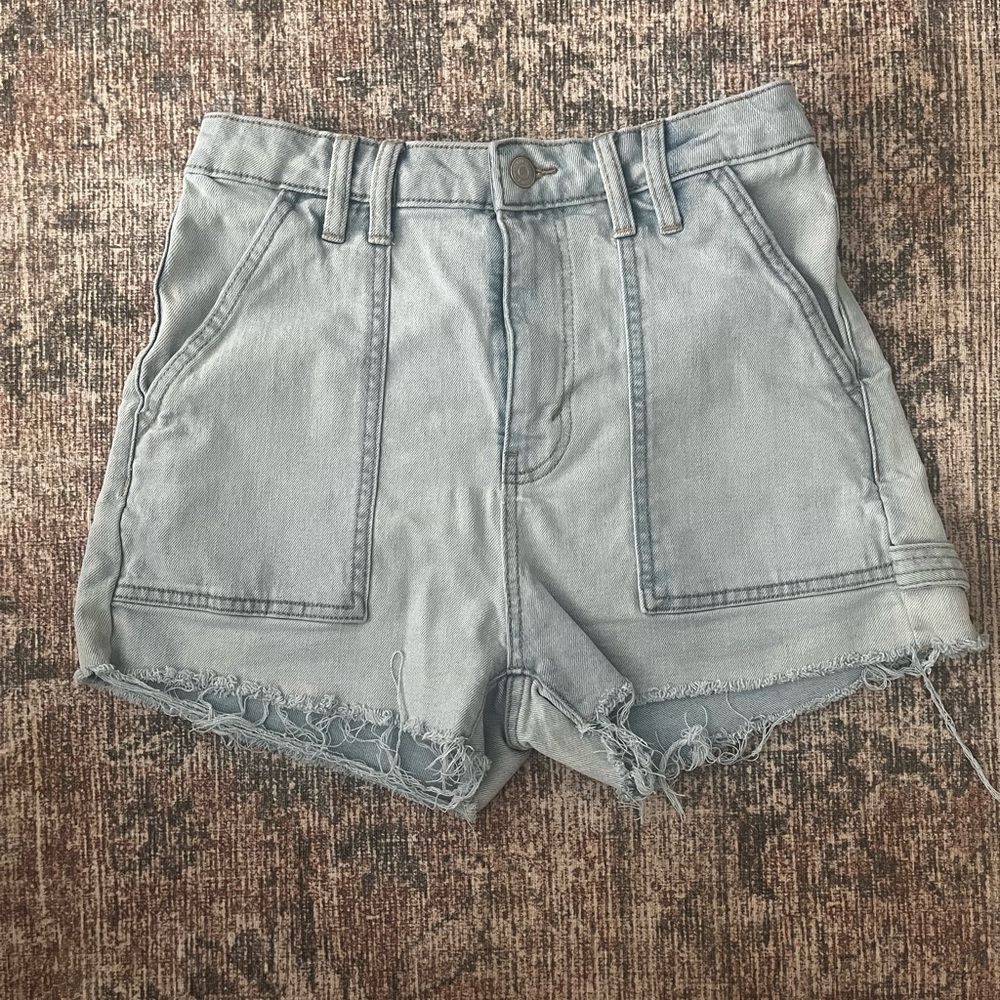 High waisted denim shorts